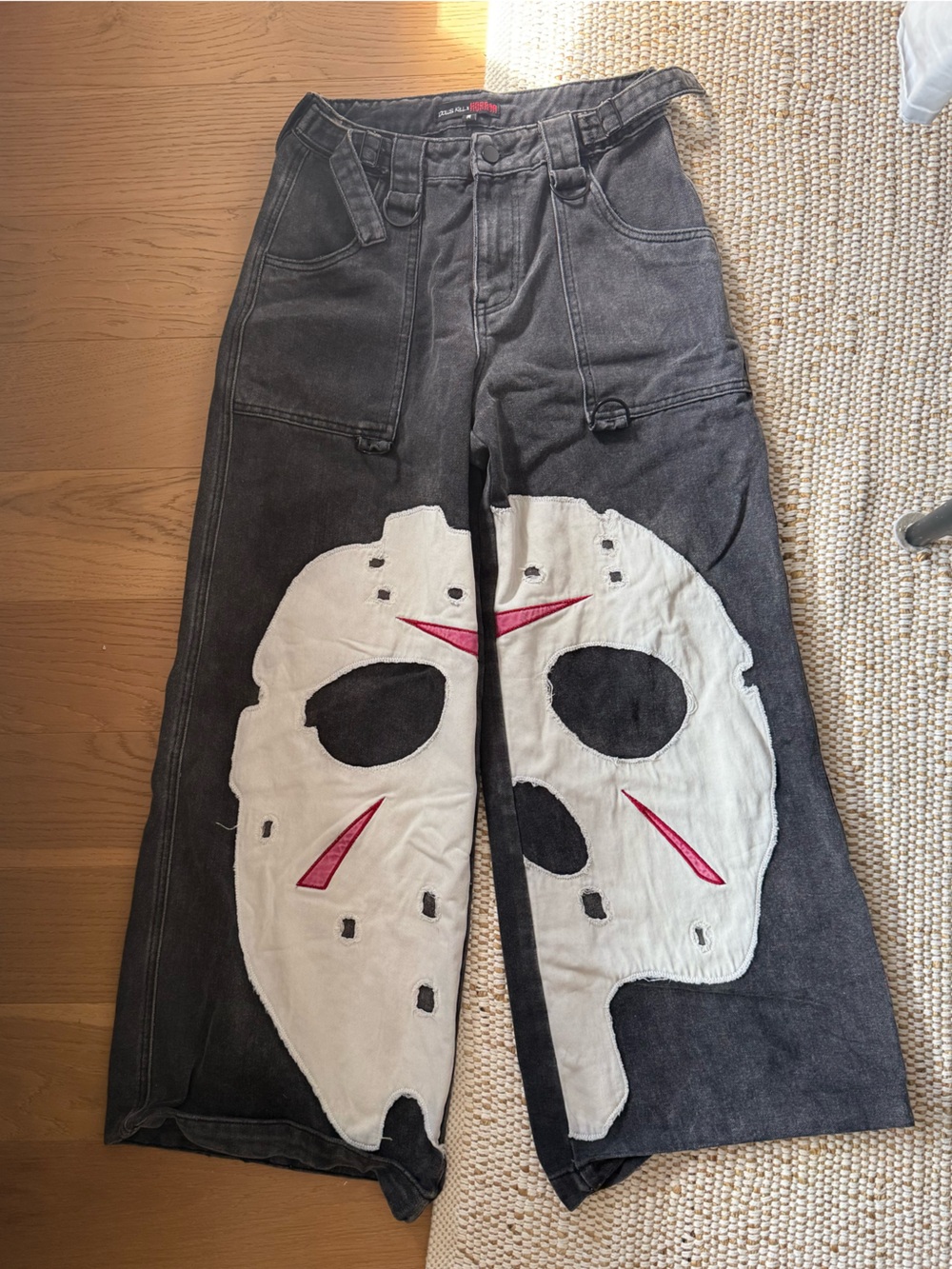 VILE VOORHEES BAGGY JEANS | Dolls Kill Jason Vorhees jeans